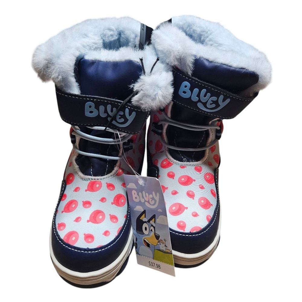 Bluey Toddler Kids 12 Faux Fur Trim Winter Snow Boots - Picture 3 of 9